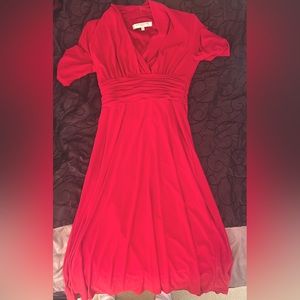 Evan Picone midi dress. Red. US size 2P. Never worn, tags removed.